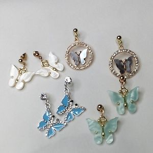 4pcs butterfly bundle dangle studs